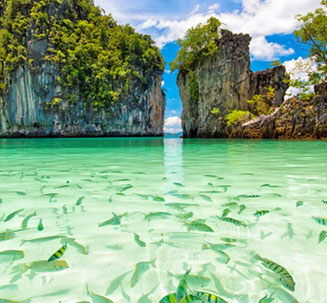 Couple riding ATVs in Bali