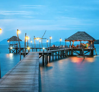 Couple riding ATVs in Bali