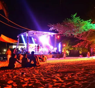 Couple riding ATVs in Bali
