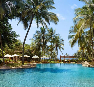 Couple riding ATVs in Bali