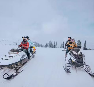 Couple riding ATVs in Bali