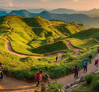 Couple riding ATVs in Bali