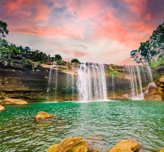 Couple riding ATVs in Bali