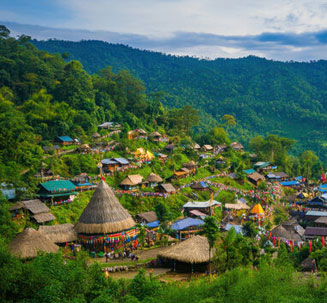 Couple riding ATVs in Bali