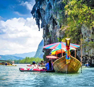 Couple riding ATVs in Bali