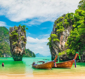 Couple riding ATVs in Bali