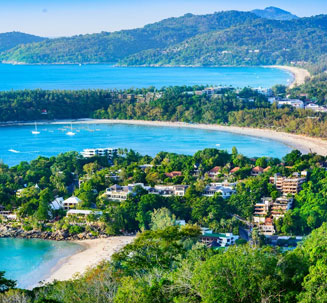 Couple riding ATVs in Bali